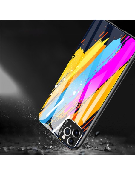 Spalvotas stiklas Dėklo dangtelis grūdintas stiklas su fotoaparato dangteliu, skirtas iPhone 11 Pro Max 2 modeliui