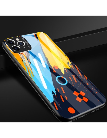 Spalvotas stiklas Dėklo dangtelis grūdintas stiklas su fotoaparato dangteliu, skirtas iPhone 11 Pro Max 2 modeliui