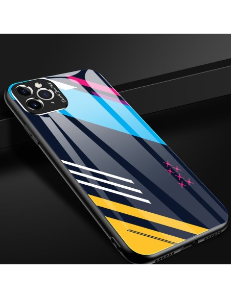 Spalvotas stiklas Dėklo dangtelis grūdintas stiklas su fotoaparato dangteliu, skirtas iPhone 11 Pro Max 2 modeliui