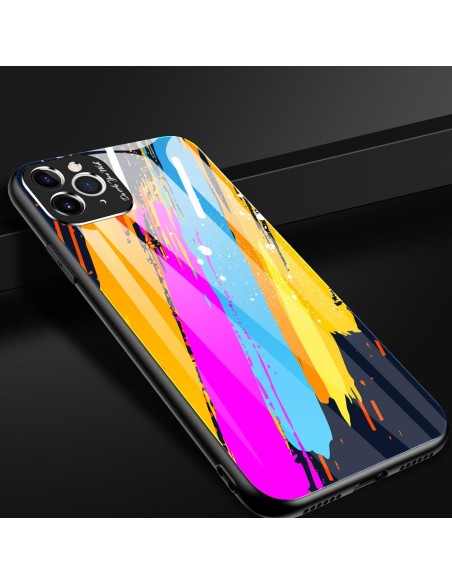 Spalvotas stiklas Dėklo dangtelis grūdintas stiklas su fotoaparato dangteliu, skirtas iPhone 11 Pro Max 2 modeliui