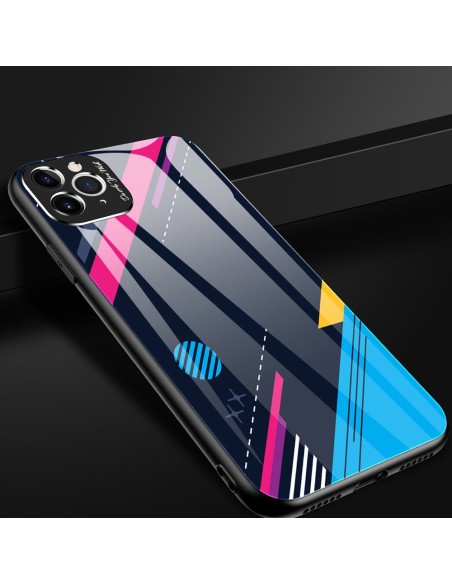 Spalvotas stiklas Dėklo dangtelis grūdintas stiklas su fotoaparato dangteliu, skirtas iPhone 11 Pro Max 2 modeliui