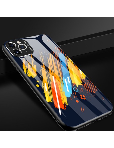 Spalvotas stiklas Dėklo dangtelis grūdintas stiklas su fotoaparato dangteliu, skirtas iPhone 11 Pro Max 2 modeliui