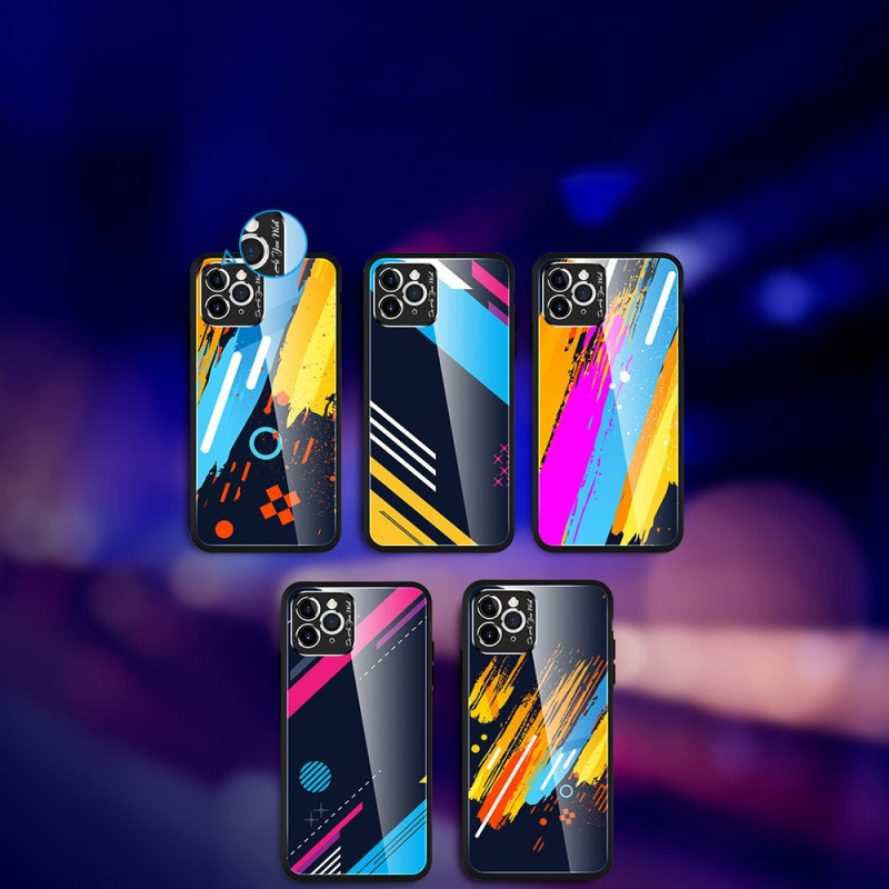 Spalvotas stiklas Dėklo dangtelis grūdintas stiklas su fotoaparato dangteliu, skirtas iPhone 11 Pro Max 2 modeliui