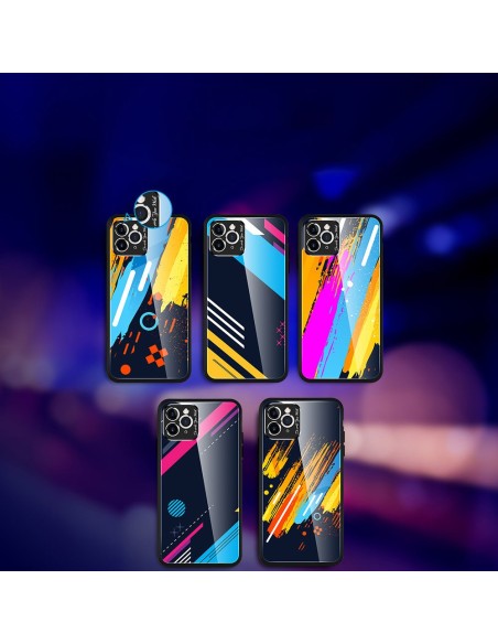 Spalvotas stiklas Dėklo dangtelis grūdintas stiklas su fotoaparato dangteliu, skirtas iPhone 11 Pro Max 2 modeliui