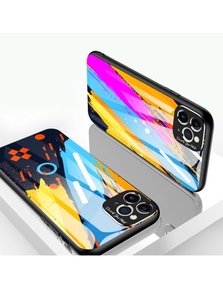 Spalvotas stiklas Dėklo dangtelis grūdintas stiklas su fotoaparato dangteliu, skirtas iPhone 11 Pro Max 2 modeliui