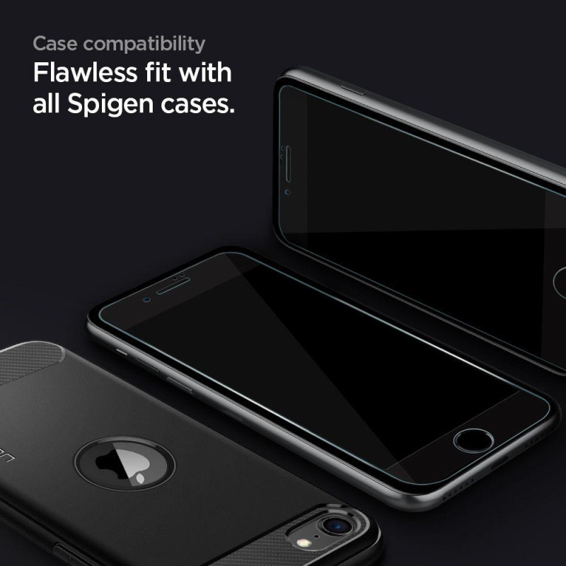 Spigen ALM Glass FC grūdintas stiklas, skirtas iPhone 7/ 8/ SE 2020/ 2022 – juodas