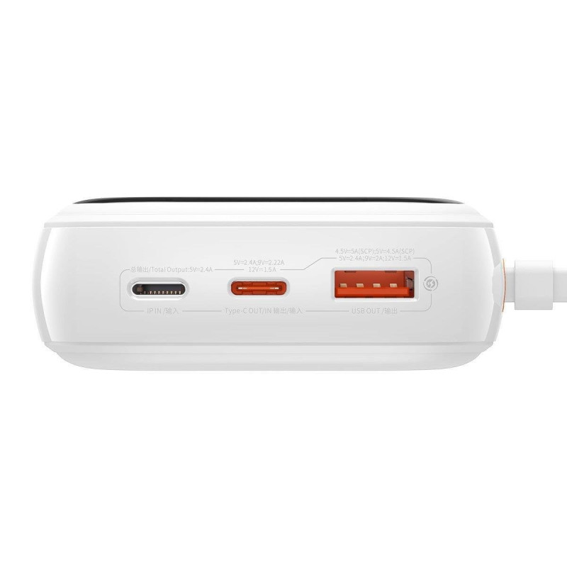 Greito įkrovimo maitinimo blokas 20000mAh 20W QC-PD-SCP-FCP kabelis iPhone Lightning White