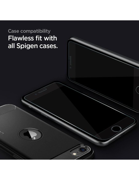 Spigen ALM Glass FC grūdintas stiklas, skirtas iPhone 7/ 8/ SE 2020/ 2022 – juodas