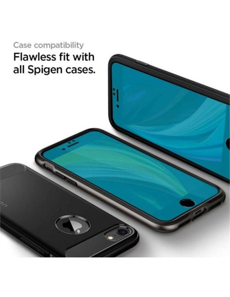 Spigen ALM Glass FC grūdintas stiklas, skirtas iPhone 7/ 8/ SE 2020/ 2022 – juodas