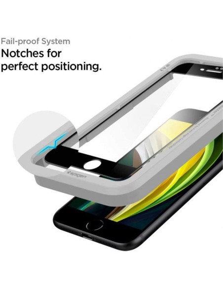 Spigen ALM Glass FC grūdintas stiklas, skirtas iPhone 7/ 8/ SE 2020/ 2022 – juodas