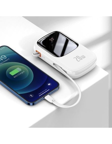 Greito įkrovimo maitinimo blokas 20000mAh 20W QC-PD-SCP-FCP kabelis iPhone Lightning White Greito įkrovimo maitinimo blokas 20000mAh 20W QC-PD-SCP-FCP kabelis iPhone Lightning White