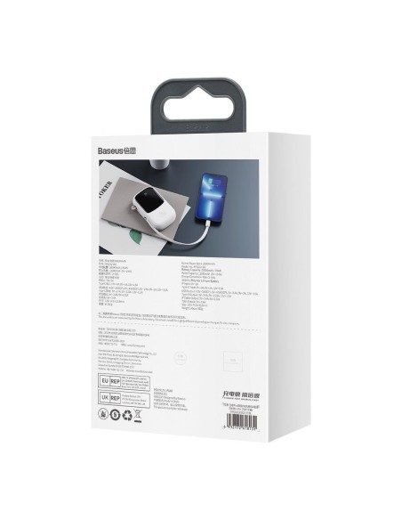 Greito įkrovimo maitinimo blokas 20000mAh 20W QC-PD-SCP-FCP kabelis iPhone Lightning White Greito įkrovimo maitinimo blokas 20000mAh 20W QC-PD-SCP-FCP kabelis iPhone Lightning White