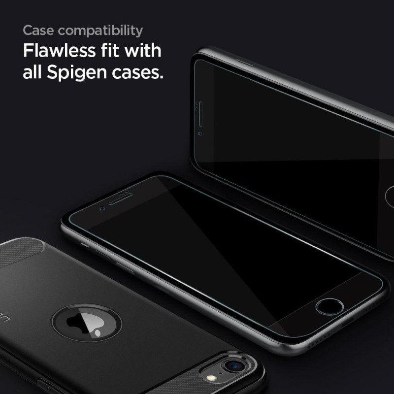 Spigen Glass FC grūdintas stiklas, skirtas iPhone 7/ 8/ SE 2020/ 2022 – juodas