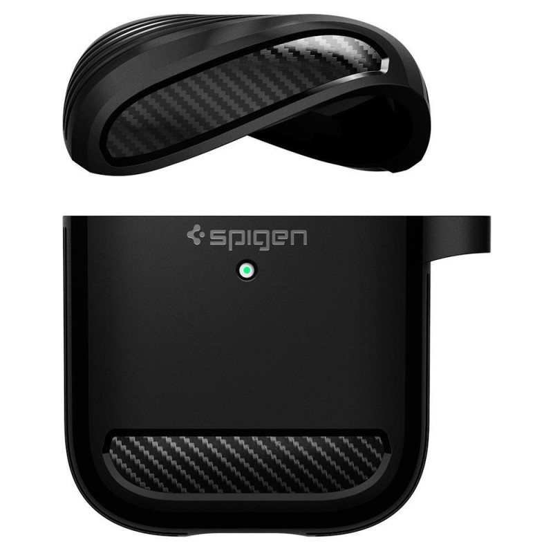 Spigen Rugged Armor dėklas, skirtas Apple AirPods – matinė juoda