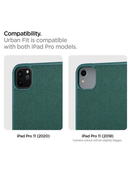 Spigen Urban Fit dėklas iPad Pro 11& 39 & 39 2020 / 2021 / 2022 - tamsiai žalias Spigen Urban Fit dėklas iPad Pro 11& 39 & 39 2020 / 2021 / 2022 - tamsiai žalias