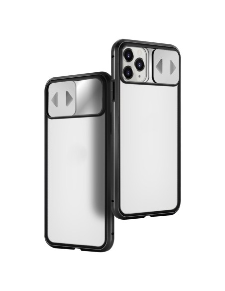 Wozinsky Magnetic Cam Slider Case Magnetic Case 360 Full Cover Glass Screen Camera Protector Huawei P40 Black