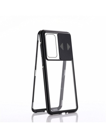Wozinsky Magnetic Cam Slider Case Magnetic Case 360 Full Cover Glass Screen Camera Protector Huawei P40 Black