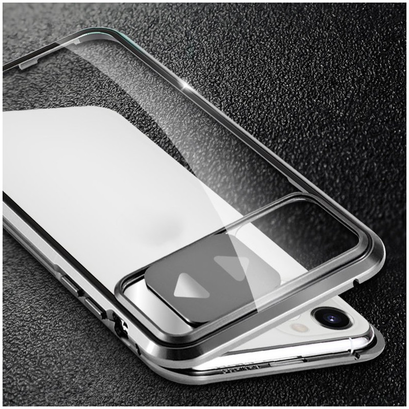 Wozinsky Magnetic Cam Slider Case Magnetic Case 360 Full Cover Glass Screen Camera Protector Huawei P40 Black