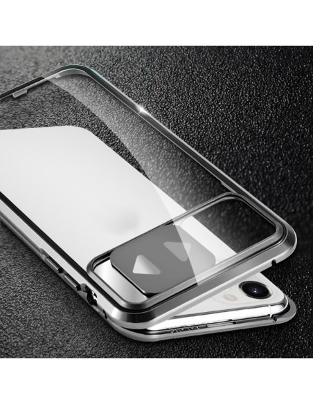 Wozinsky Magnetic Cam Slider Case Magnetic Case 360 Full Cover Glass Screen Camera Protector Huawei P40 Black