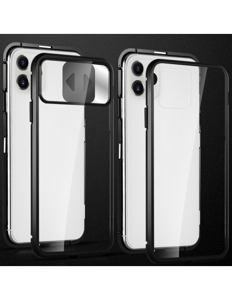 Wozinsky Magnetic Cam Slider Case Magnetic Case 360 Full Cover Glass Screen Camera Protector Huawei P40 Black