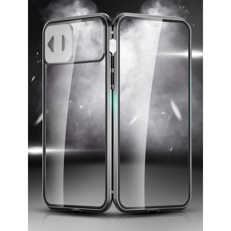 Wozinsky Magnetic Cam Slider Case Magnetic Case 360 Full Cover Glass Screen Camera Protector Huawei P40 Black