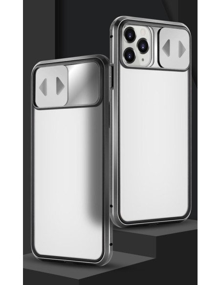 Wozinsky Magnetic Cam Slider Case Magnetic Case 360 Full Cover Glass Screen Camera Protector Huawei P40 Black