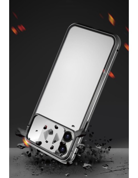 Wozinsky Magnetic Cam Slider Case Magnetic Case 360 Full Cover Glass Screen Camera Protector Huawei P40 Black