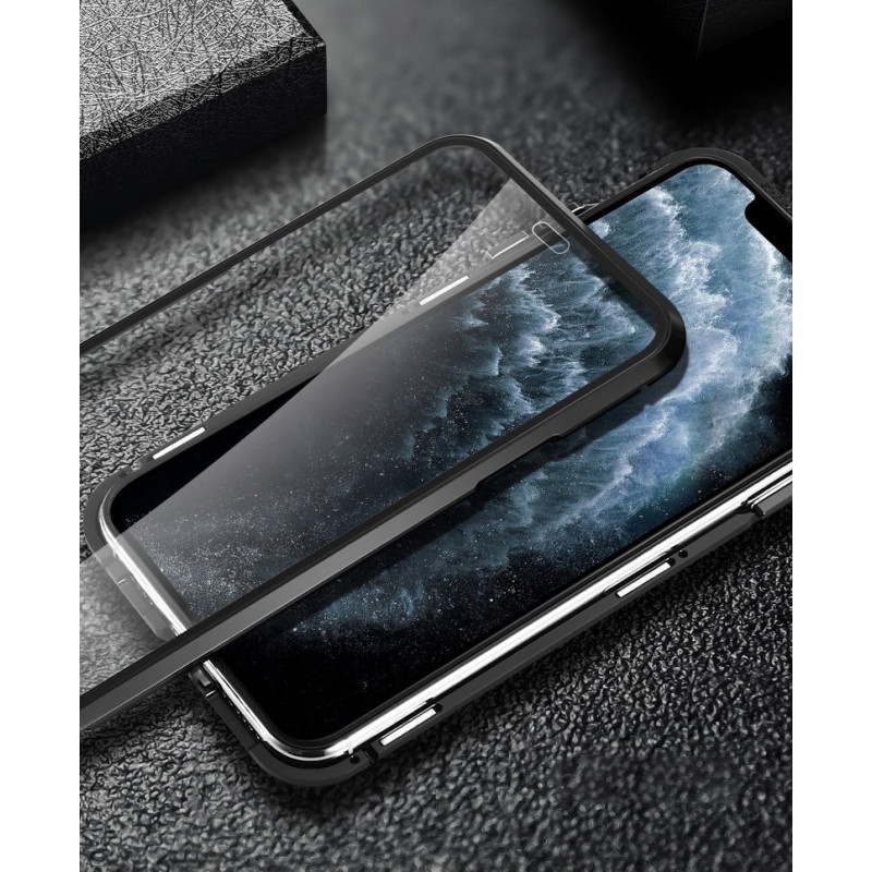 Wozinsky Magnetic Cam Slider Case Magnetic Case 360 Full Cover Glass Screen Camera Protector Huawei P40 Black
