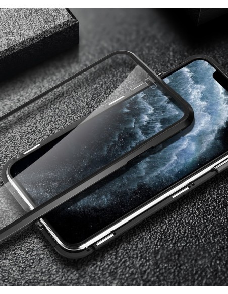 Wozinsky Magnetic Cam Slider Case Magnetic Case 360 Full Cover Glass Screen Camera Protector Huawei P40 Black