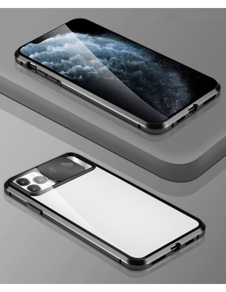 Wozinsky Magnetic Cam Slider Case Magnetic Case 360 Full Cover Glass Screen Camera Protector Huawei P40 Black