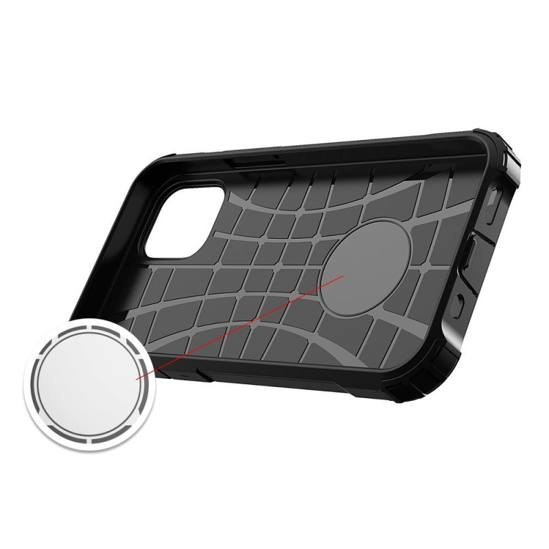 Hybrid Armor šarvuotas hibridinis dėklo dangtelis iPhone 12 Pro Max juodas