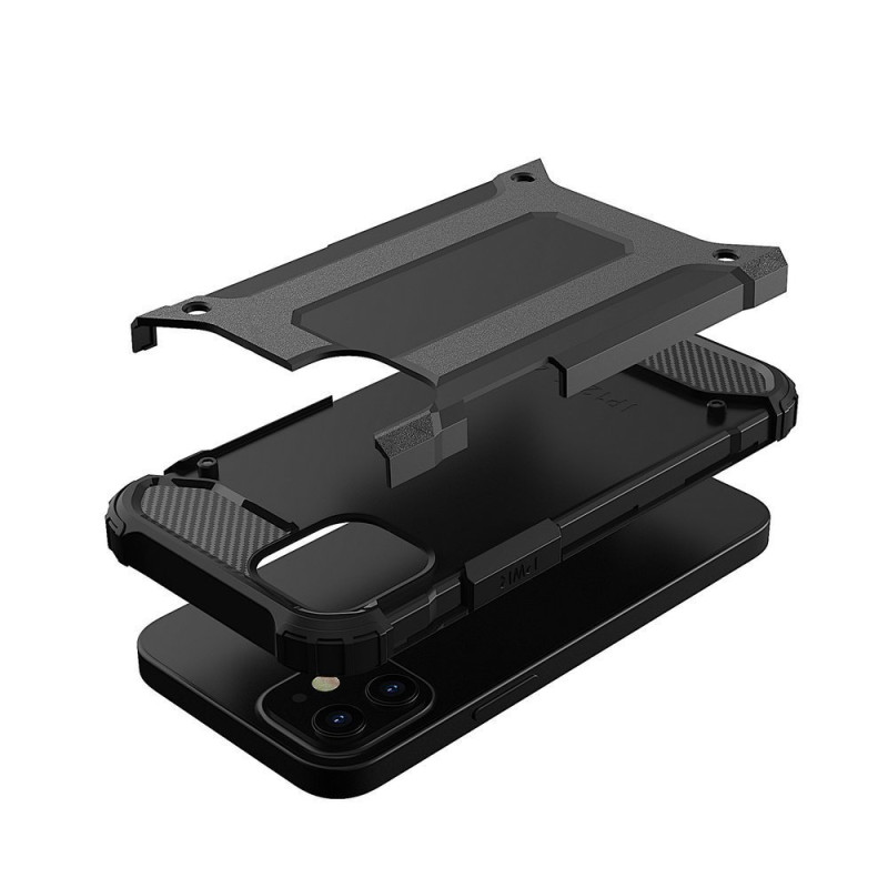 Hybrid Armor šarvuotas hibridinis dėklo dangtelis iPhone 12 Pro Max juodas