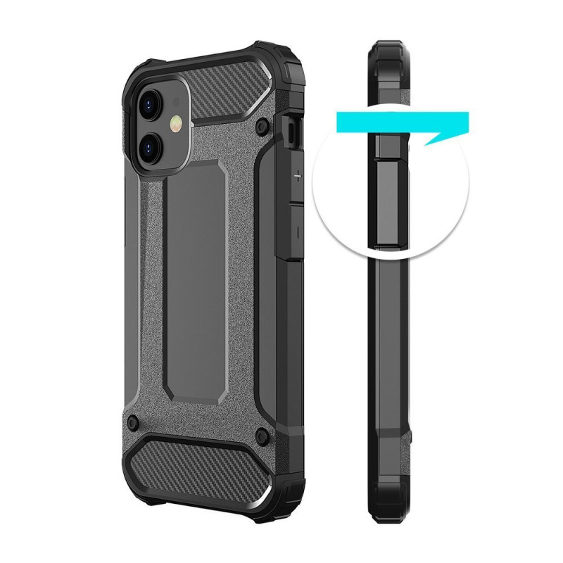 Hybrid Armor šarvuotas hibridinis dėklo dangtelis iPhone 12 Pro Max juodas