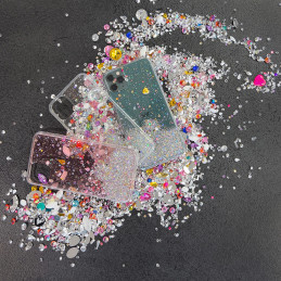 Wozinsky Star Glitter blizgus dėklo dangtelis su blizgučiais iPhone 12 Pro Max rožine spalva