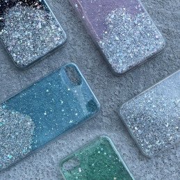 Wozinsky Star Glitter blizgus dėklo dangtelis su blizgučiais iPhone 12 Pro Max žaliai