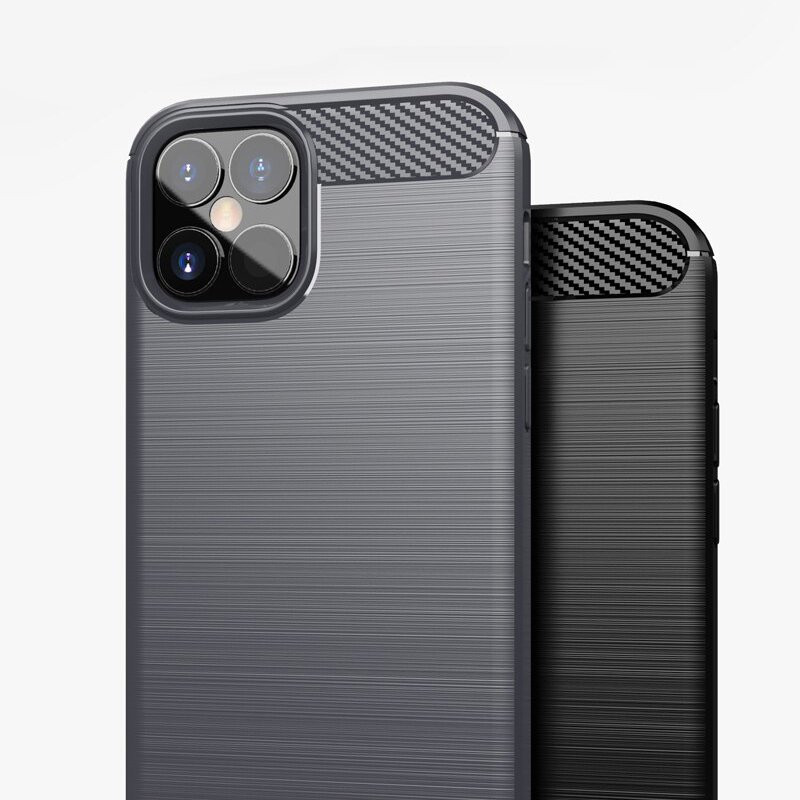 Carbon Case lankstus dangtelis iPhone 12 mini juodas
