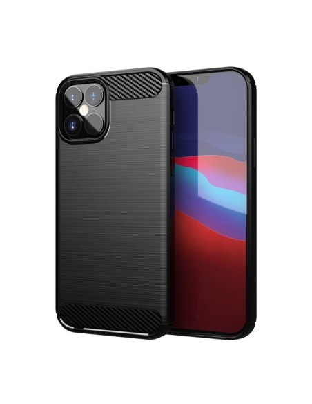 Carbon Case lankstus dangtelis iPhone 12 Pro Max juodas Carbon Case lankstus dangtelis iPhone 12 Pro Max juodas