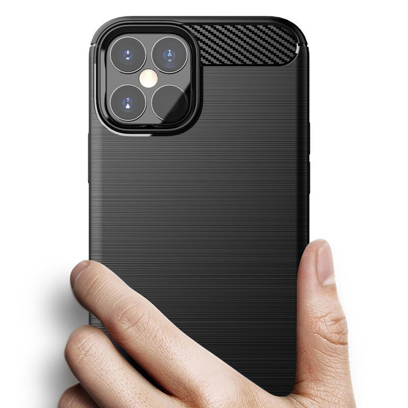 Carbon Case lankstus dangtelis iPhone 12 Pro Max juodas