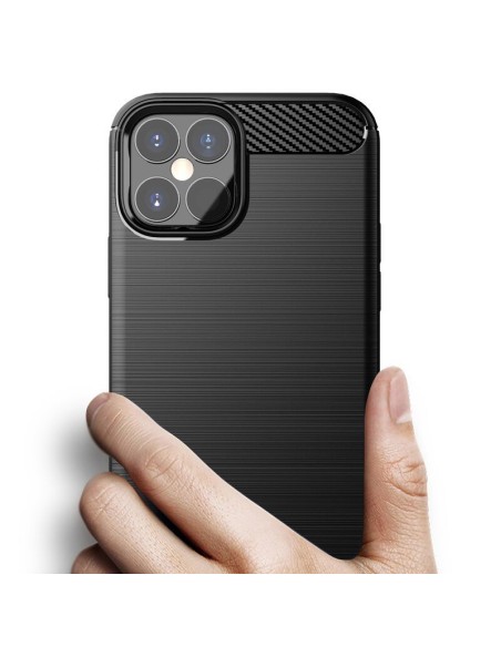Carbon Case lankstus dangtelis iPhone 12 Pro Max juodas Carbon Case lankstus dangtelis iPhone 12 Pro Max juodas