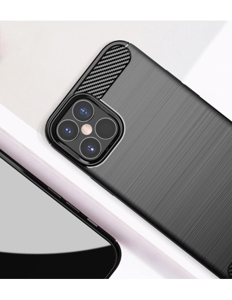 Carbon Case lankstus dangtelis iPhone 12 Pro Max juodas Carbon Case lankstus dangtelis iPhone 12 Pro Max juodas