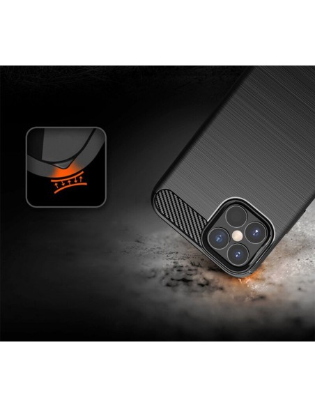 Carbon Case lankstus dangtelis iPhone 12 Pro Max juodas Carbon Case lankstus dangtelis iPhone 12 Pro Max juodas