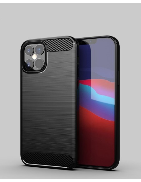 Carbon Case lankstus dangtelis iPhone 12 Pro Max juodas Carbon Case lankstus dangtelis iPhone 12 Pro Max juodas