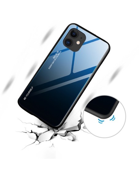 Gradient Glass dėklas, dangtelis, grūdinto stiklo perdanga, iPhone 12 mini, rožinė