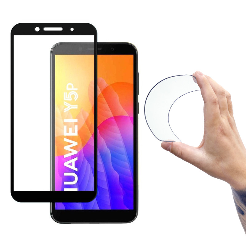 Wozinsky viso dangčio Flexi nano stiklo plėvelės grūdintas stiklas su rėmeliu Huawei Y5p Black Wozinsky viso dangčio Flexi nano stiklo plėvelės grūdintas stiklas su rėmeliu Huawei Y5p Black