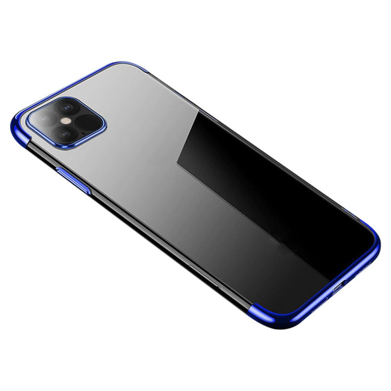Clear Color dėklas, gelio dangtelis, dėklas su metaliniu rėmeliu iPhone 12 Pro Max, mėlynas Clear Color dėklas, gelio dangtelis, dėklas su metaliniu rėmeliu iPhone 12 Pro Max, mėlynas