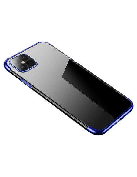 Clear Color dėklas, gelio dangtelis, dėklas su metaliniu rėmeliu iPhone 12 Pro Max, mėlynas Clear Color dėklas, gelio dangtelis, dėklas su metaliniu rėmeliu iPhone 12 Pro Max, mėlynas