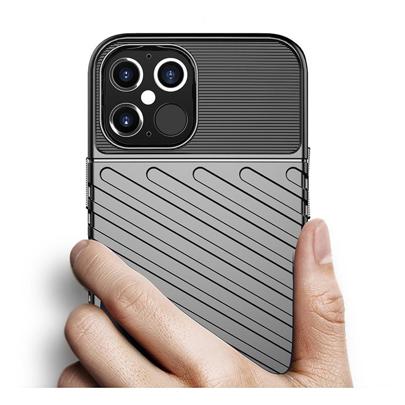 Thunder Case, lankstus šarvuotas dėklas, dangtelis iPhone 12 Pro Max, mėlynas