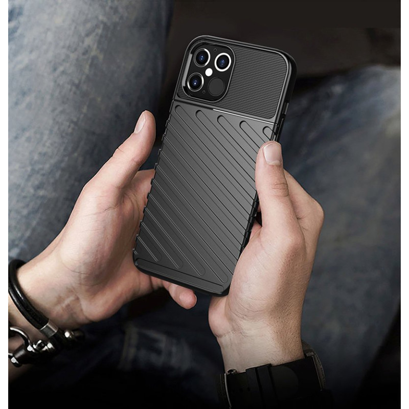 Thunder Case, lankstus šarvuotas dėklas, dangtelis iPhone 12 Pro Max, mėlynas