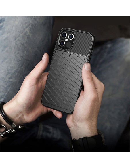 Thunder Case, lankstus šarvuotas dėklas, dangtelis iPhone 12 Pro Max, mėlynas Thunder Case, lankstus šarvuotas dėklas, dangtelis iPhone 12 Pro Max, mėlynas