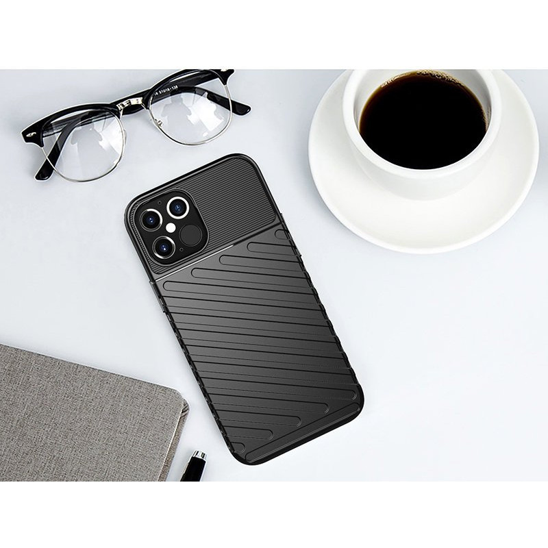 Thunder Case, lankstus šarvuotas dėklas, dangtelis iPhone 12 Pro Max, mėlynas
